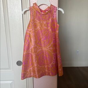 Crewcuts Vibrant Silk Dress in Pink and Orange